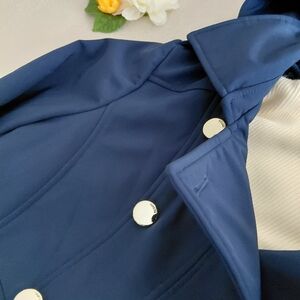 Guess Navy Trench Coat with Silver Buttons